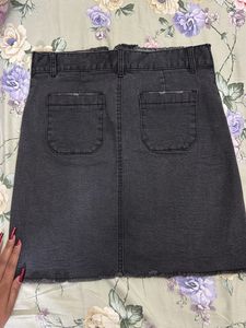 Charcoal Denim Skirt