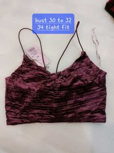 Velvet Cami Crop Top 30 to 32