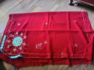 Beautiful Red Embroidered Saree