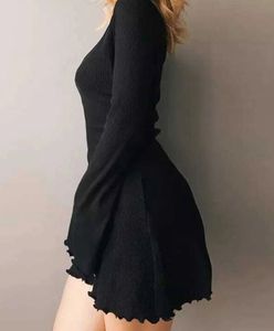 Black Ribbed Bodycon Dress