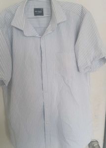blue Striped Formal Shirt