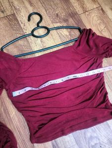 Beautiful Sleeve Maroon Top👈🏻♥️