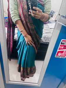 Vibrant Teal Saree