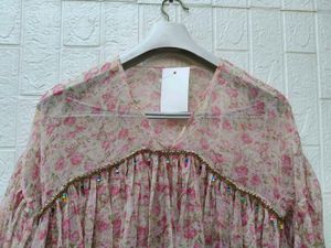 New with tag Korean Boho Floral Print Blouse