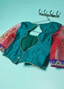 Embroidered Teal &amp; Pink Lehenga Choli Set