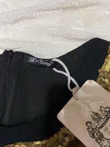vintage sequins black dress