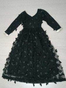 Black Floral Embellished Dress