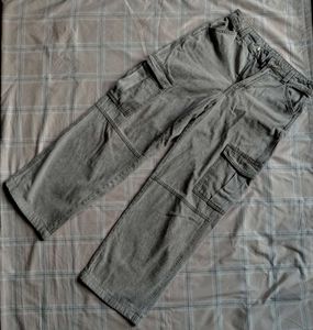 Gray Cargo Style Pants