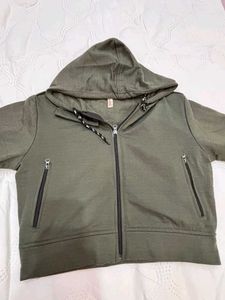 Women's Green Zip-Up Hoodie Jacket