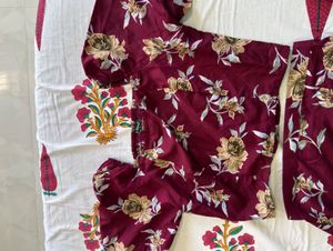 Maroon Floral Print co-ord Set