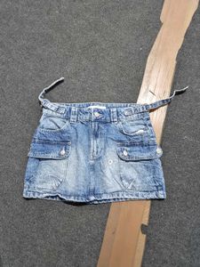 Bershkha Denim Cargo Skirt