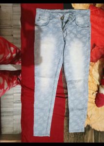Very Pretty Jeans With Self Print Design