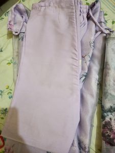 Lavender Tissue Anarkali Suit