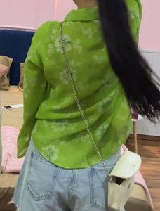 Lime Green Floral Bell Sleeve Top