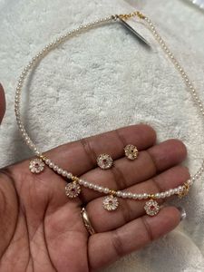 pearl mala with earrings