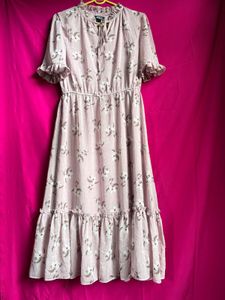 Light Pink Floral Midi Dress