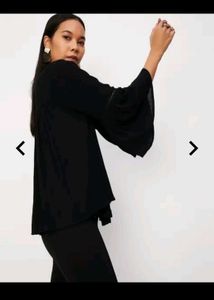 Embroidered Black Top /Tunic