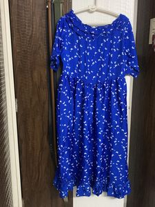 Butterfly Prin Blue Dress