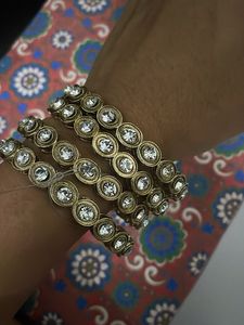 Elegant Oxidized Bangles with Stones