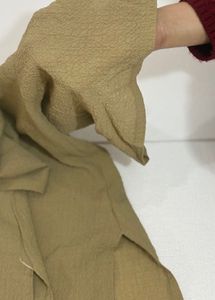 Tan Textured Short Sleeve Top