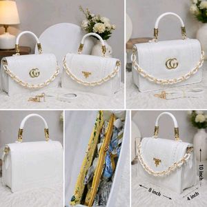 Handbag with Gold Accents