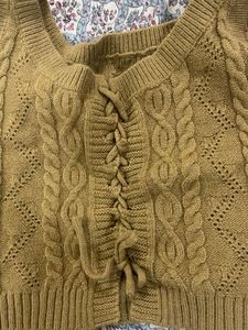 Cable Knit Lace-Up Vest