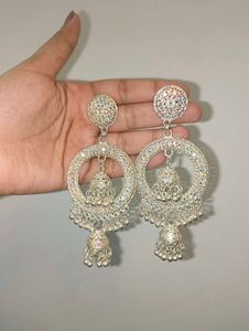 Jhumka Earrings with Crystals