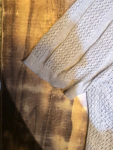 Men's Grey Knit Polo Sweater