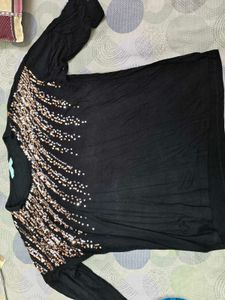Black Embellished Party top in xl for women