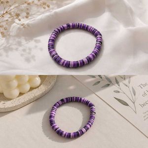 Purple Stackable Disc Beads Bracelet