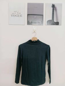 Dark Green Turtleneck Top