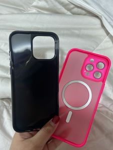 iPhone Case Duo: Neon Pink &amp; NYC Collage