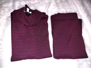 Burgundy  Top & Skirt Set