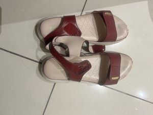 Stylish Maroon &amp; Cream Sandals