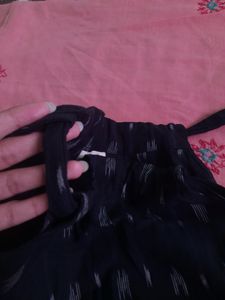 Black Crop Tie Up Top