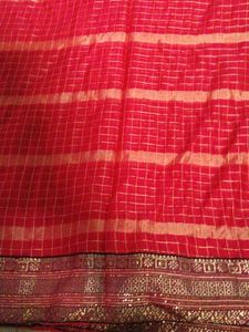 Beautiful Red Saree with Golden Border