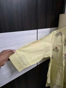 Chic Bicycle Print Button-Down Tunic Top