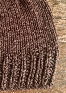 Brown Knit Beanie Hat