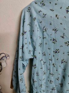 Light Blue Floral Print Top