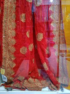 Red Embroidered Saree
