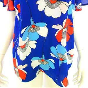 Vibrant Floral Print Short Sleeve Top