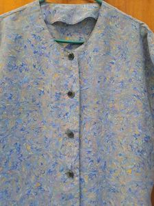 Blue Abstract Print Top