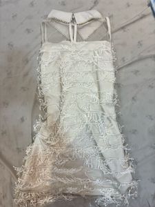Stunning White Fringe &amp; Sequin Dress