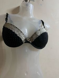 Black &amp; White Polka Dot Bra Adjustable Strips
