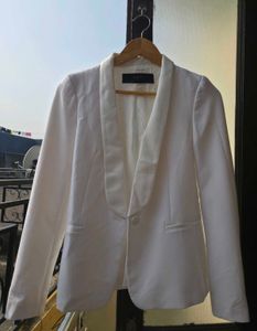 White Shawl Collar Blazer