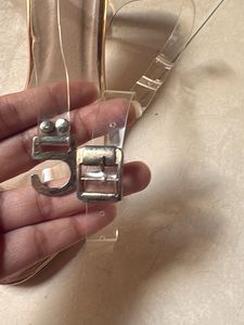 coral bronze clear classic heels