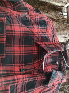 Red Plaid Oversized Shirt