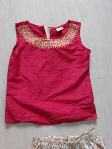 Elegant Red &amp; Beige Lehenga Choli