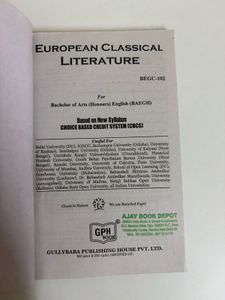 BEGC-102 European Classical Literature