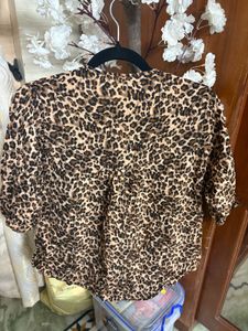 Leopard Print V-Neck Top